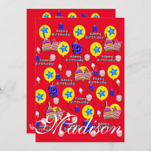 Gelukkige 9e Verjaardag Uitnodiging Verjaardag #9