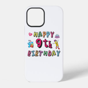 Gelukkige 9e verjaardag voor 9-jarige kinderen ver iPhone 12 hoesje