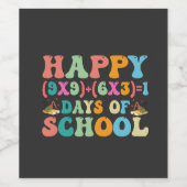 Gelukkige (9X9)+(6X3)+1 Dag Van School Grappige Wi Wijn Etiket (Enkel label)