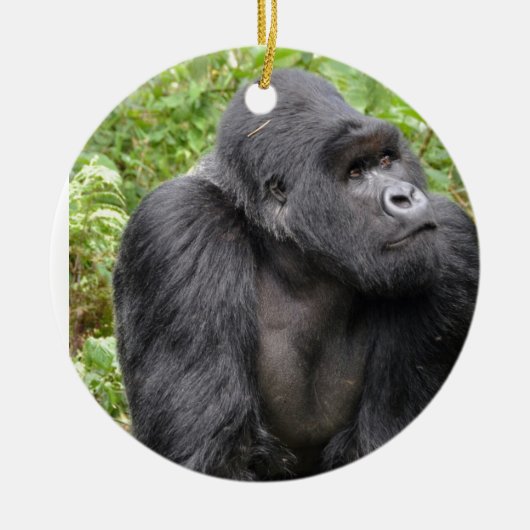 Gelukkige Aap Keramisch Ornament (Voorkant)