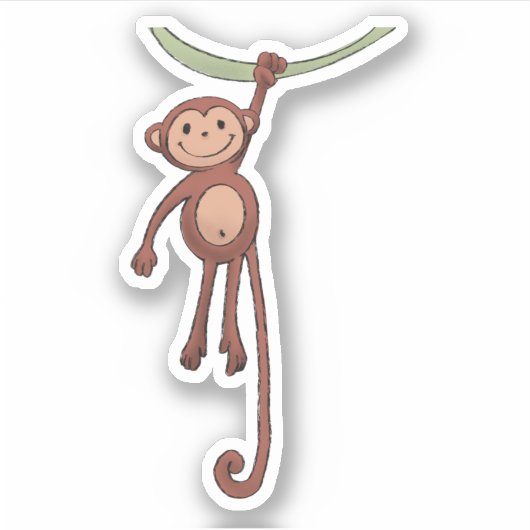 Gelukkige aap sticker (Voorkant)