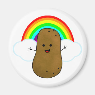 Gelukkige Aardappel En Een Regenboog Magneet