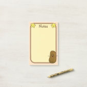 Gelukkige Aardappel En Sterren Post-it® Notes (Op bureau)