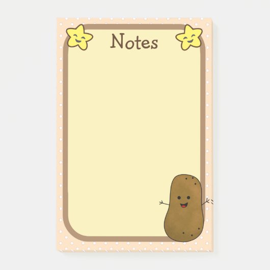 Gelukkige Aardappel En Sterren Post-it® Notes (Voorkant)