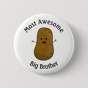 Gelukkige Aardappel Meest Geweldige Oudere Broer Ronde Button 5,7 Cm