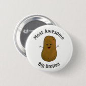 Gelukkige Aardappel Meest Geweldige Oudere Broer Ronde Button 5,7 Cm (Voorkant /achterkant)