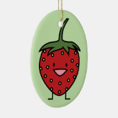 Gelukkige Aardbei Keramisch Ornament (Rechts)