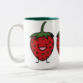 Gelukkige Aardbei Tweekleurige Koffiemok (Links)
