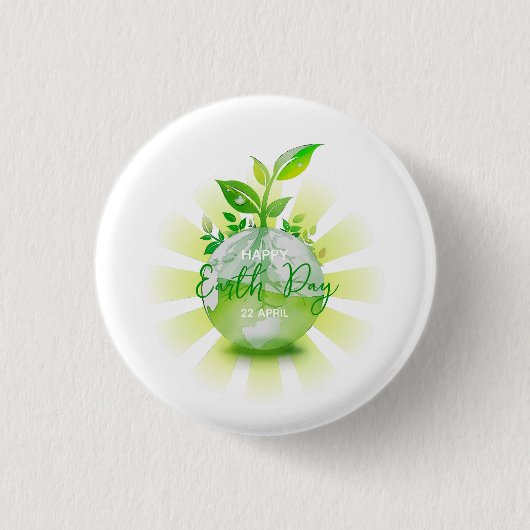 GELUKKIGE AARDDAG 2026 RED DE PLANEET RONDE BUTTON 3,2 CM (Voorkant)