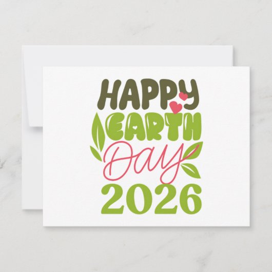 Gelukkige aarddag 2026 save the date (Voorkant)
