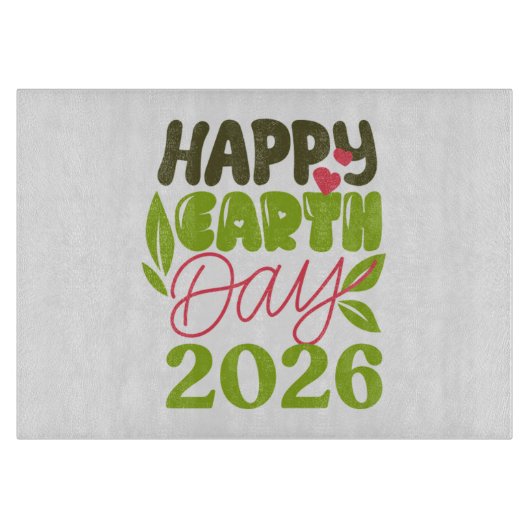 Gelukkige aarddag 2026 snijplank (Voorkant)