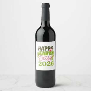 Gelukkige aarddag 2026 wijn etiket