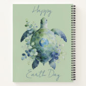 Gelukkige Aardedag Schildpad Ontwerp Notitieboek (Achterkant)
