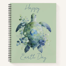 Gelukkige Aardedag Schildpad Ontwerp Notitieboek