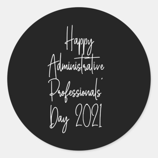 Gelukkige administratieve professionals dag 2021 a ronde sticker (Voorkant)