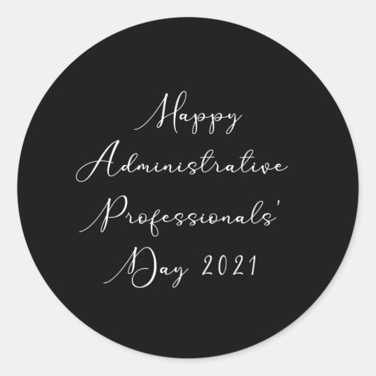 Gelukkige administratieve professionals dag 2021 a ronde sticker (Voorkant)