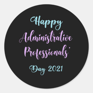 Gelukkige administratieve professionals dag 2021 a ronde sticker