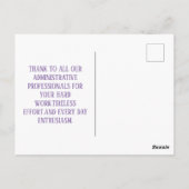 Gelukkige Administratieve Professionals Dank u kaa Briefkaart (Achterkant)