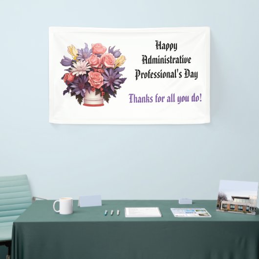 Gelukkige administratieve professionals Dank u Spandoek (Beurs)