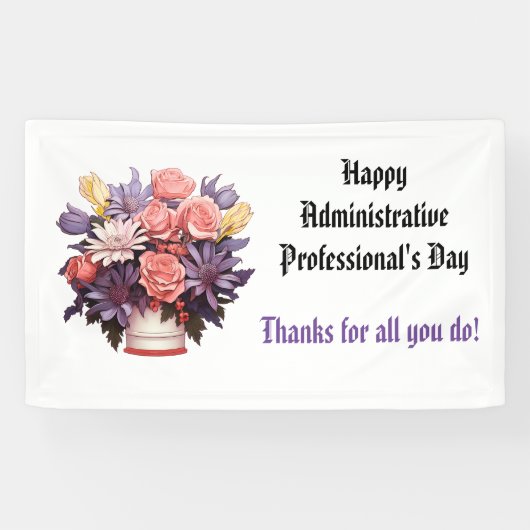 Gelukkige administratieve professionals Dank u Spandoek (Horizontaal)
