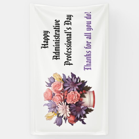 Gelukkige administratieve professionals Dank u Spandoek (Verticaal)