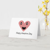 Gelukkige Adoptie Dag Pink Heart Kaart (Gele Bloem)