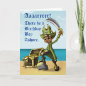 Gelukkige Afrikaanse Amerikaanse Jongen Pirate Ver Kaart (Voorkant)