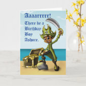 Gelukkige Afrikaanse Amerikaanse Jongen Pirate Ver Kaart (Gele Bloem)