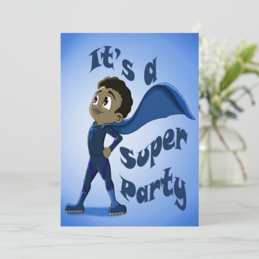 Gelukkige Afrikaanse Amerikaanse Superheld Verjaar Kaart (Staand voorkant)