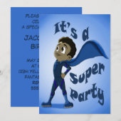 Gelukkige Afrikaanse Amerikaanse Superheld Verjaar Kaart (Voorkant / Achterkant)