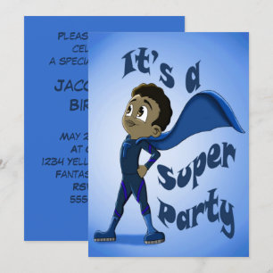 Gelukkige Afrikaanse Amerikaanse Superheld Verjaar Kaart