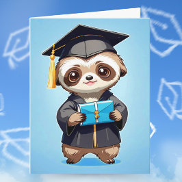 Gelukkige Afstudeerpluche Luiaard Chibis Kaart