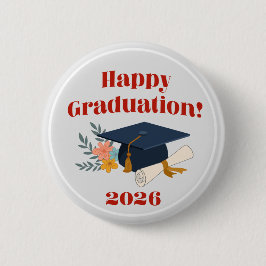 Gelukkige Afstuderen 2026 Ronde Button 5,7 Cm