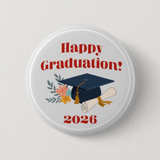Gelukkige Afstuderen 2026 Ronde Button 5,7 Cm (Voorkant)