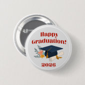 Gelukkige Afstuderen 2026 Ronde Button 5,7 Cm (Voorkant /achterkant)