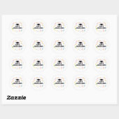 gelukkige afstuderen ronde sticker (Vel)