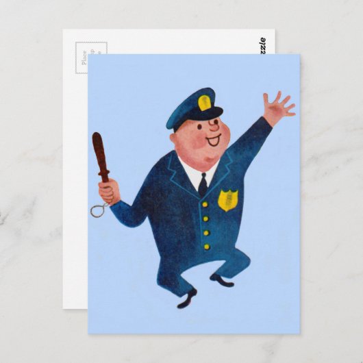 gelukkige agent briefkaart (Voorkant / Achterkant)