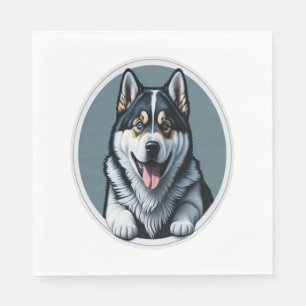gelukkige Alaskan Malamute Puppy Servet