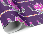 Gelukkige Alien Robot Cadeaupapier (Rol Hoek)