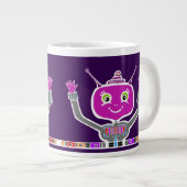 Gelukkige Alien Robot Grote Koffiekop (Voorkant rechts)