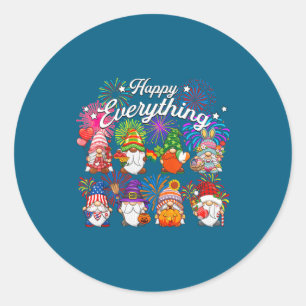 Gelukkige Alles Kabouters Voor Het Hele Jaar Ieder Ronde Sticker