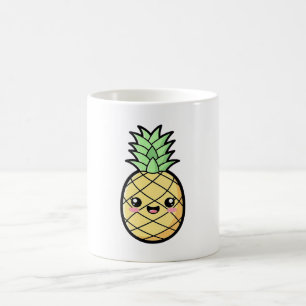 Gelukkige Ananas – Mooie Kawaii Illustratie Koffiemok