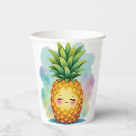 Gelukkige Ananas Papieren Bekers