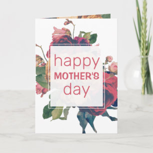 Gelukkige Antieke Rozen Vintage Boho Moederdag Kaart