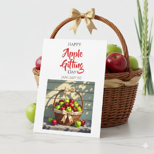 Gelukkige Appel Cadeau Dag 1 januari Kaart