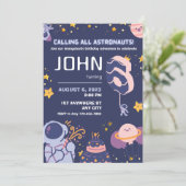 Gelukkige Astronaut Jongens 6e Verjaardag geperson Kaart (Staand voorkant)