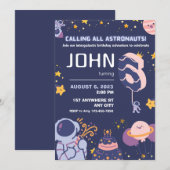 Gelukkige Astronaut Jongens 6e Verjaardag geperson Kaart (Voorkant / Achterkant)