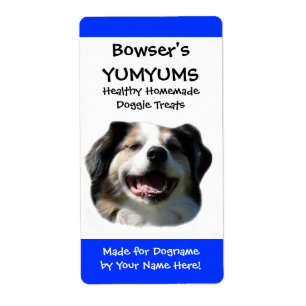 Gelukkige Australische Herder aangepaste Hond Trea Etiket