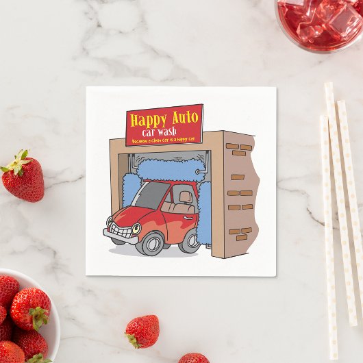 Gelukkige Auto Auto Wash Papieren servetten