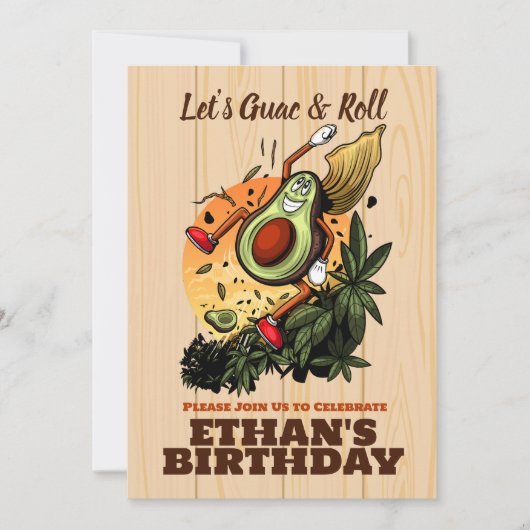 Gelukkige Avocado Verjaardag - Schattigee Lachende Kaart (Voorkant)